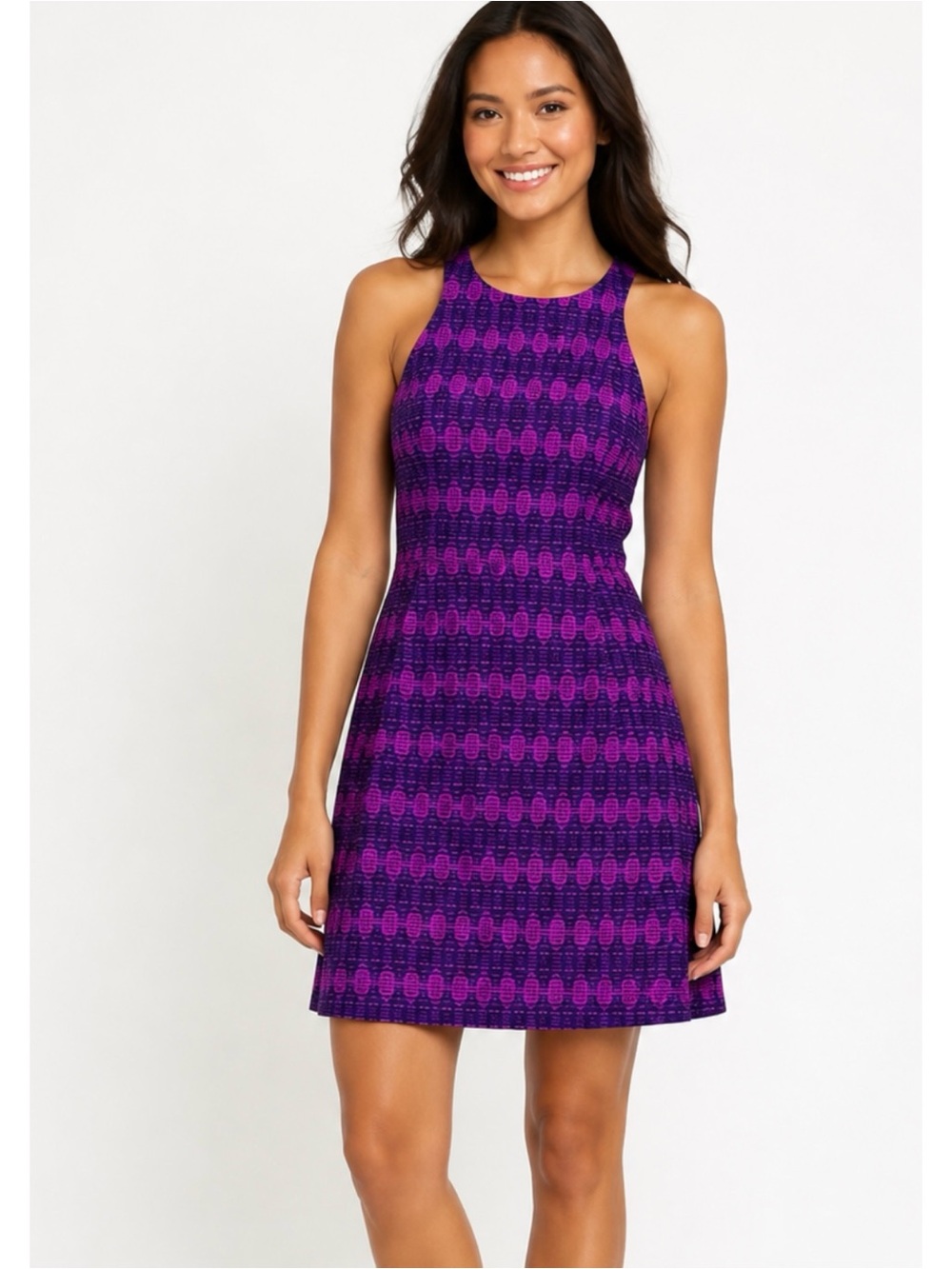 TITLE NINE | Arabella Nimblene Purple Geometric Print Racerback Dress Sz. 4